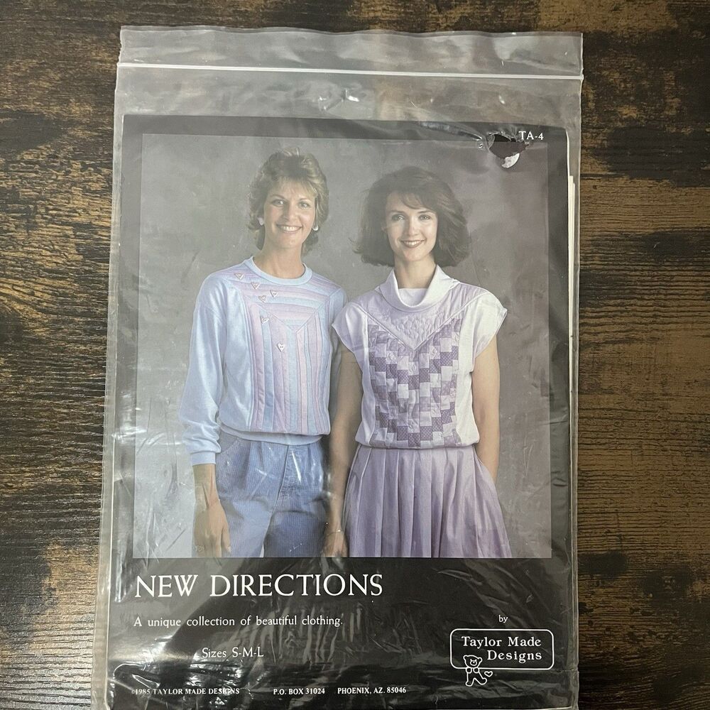 Vintage 1980s New Directions Quilted Shirt Pattern Taylor Made Designs NOS 1985